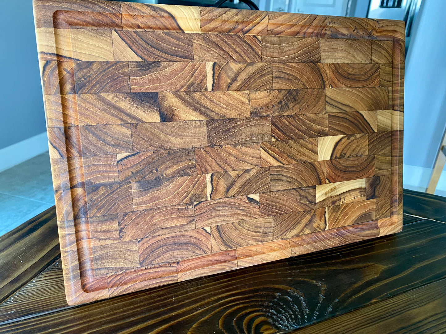 End Grain Teak Board 10x15x1