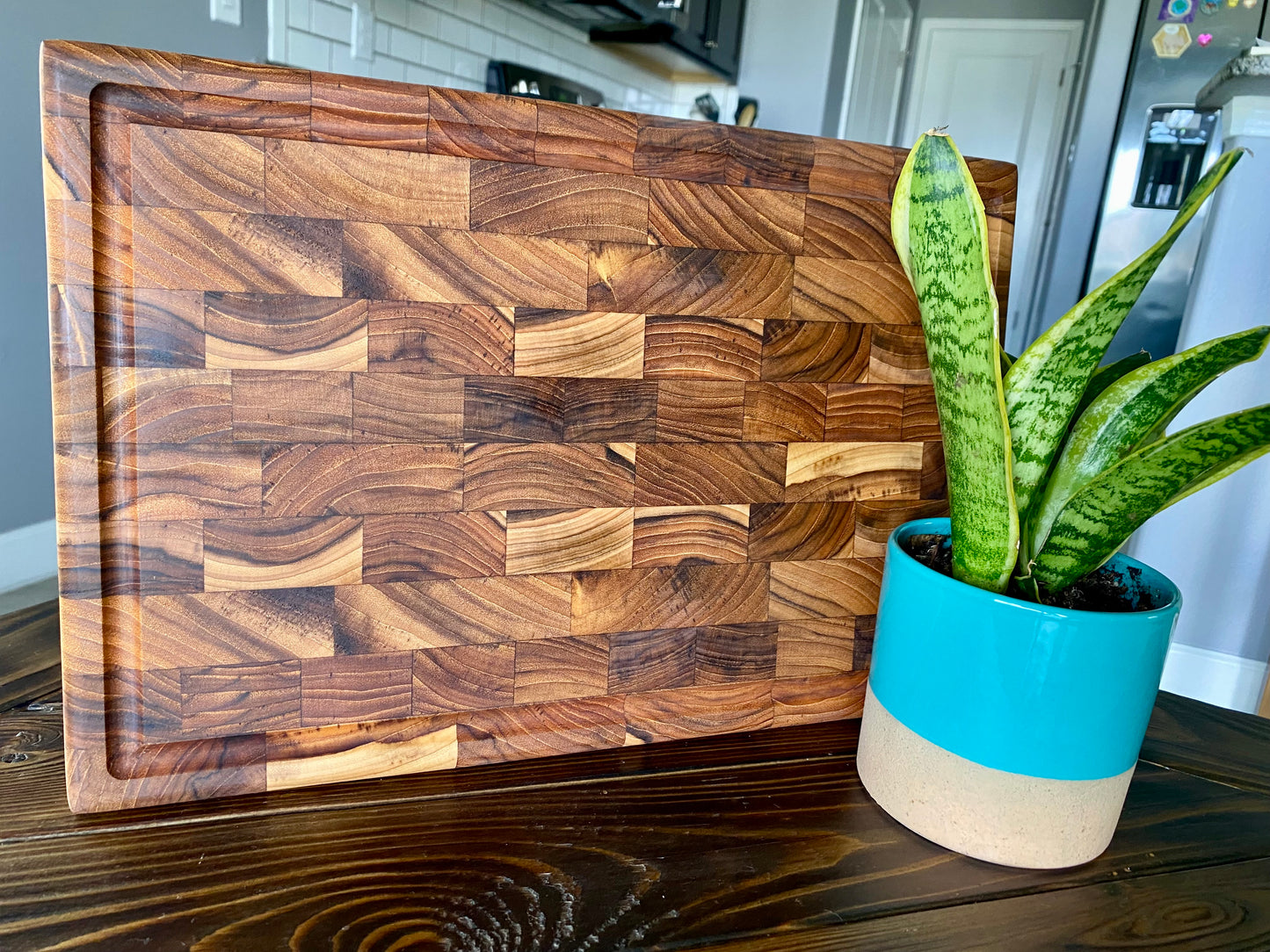 End Grain Teak Board 10x15x1