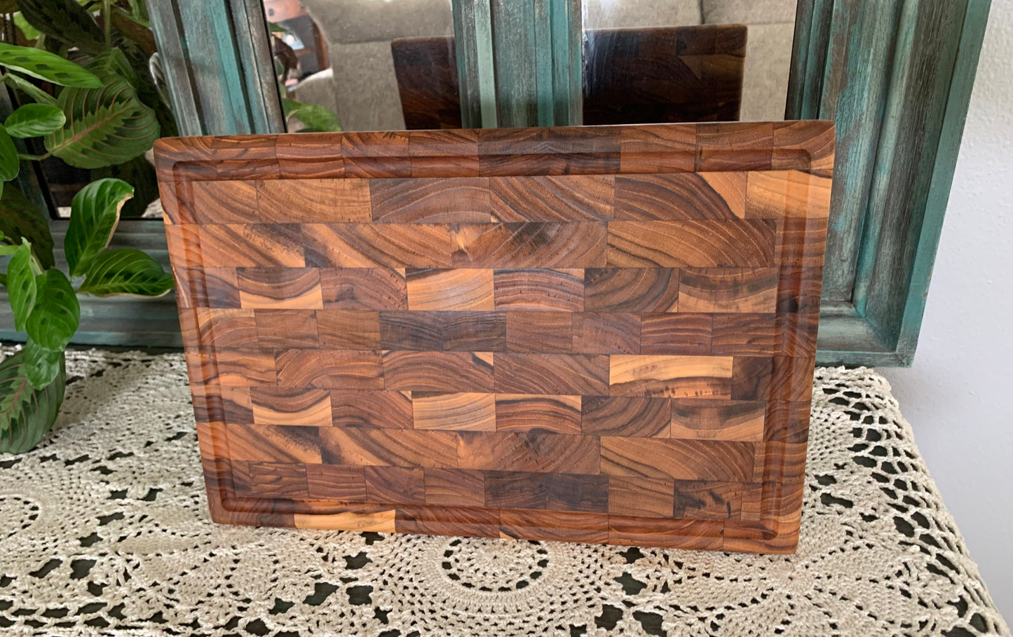 End Grain Teak Board 10x15x1